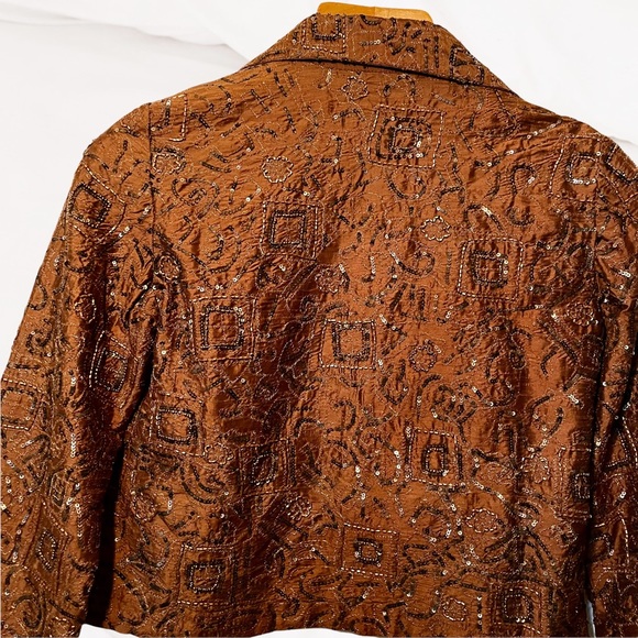 Women's Size 0 Chico’s Silk Beaded Jacket Beautiful Design - Picture 8 of 15